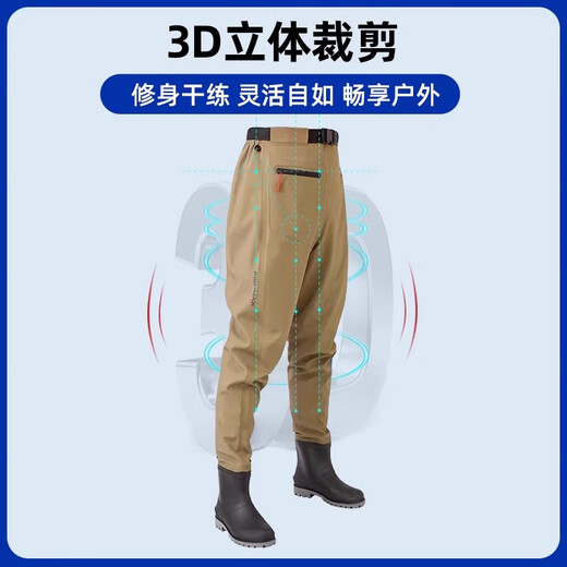 Zailu waist-length waders, nylon lure equipment, sea wading pants, lower body, stream fishing one-piece waterproof clothing, fishing suit, basic PVC model, green wear-resistant basic model, 40 36 according to normal shoe size