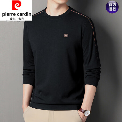 Pier Cardin Pure Cotton Longärmedose T-Shirt Herbst Herbst Business Casual Top Herren weiche und atmungsaktive runde Nacken-Sweatshirt-Basis-Hemd Haqing Sy6621 M 165 Empfohlen 100-120jin [Jin gleich 0,5 kg]