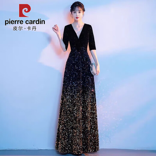 Pierre Cardin's new large choir dress, student singing red song, long dress, poetry recitation, adult choir conductor performance dress, red S