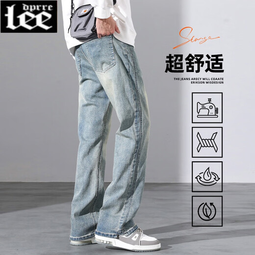 Lee DPRRE American Style Flare Jeans Herrenmarke Brand High Street Lose Long Hosen 2025 Neue Frühlings- und Herbst -Freizeithosen 9901 Nostalgic Blue S