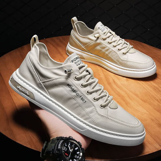 Fat Donglai [Empfohlen von Central Mother] Sommer-Herrenschuhe 2025 Anti-Odor-Sport und lässige Leinwand Ein-Fuß-Verschleiß-resistenter Flachschuhe Herrenarbeit trendy Schuhe Grau Upgrade Version 42
