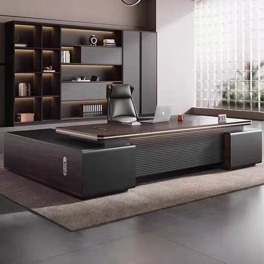 Light luxury boss table office desk and chair combination simple modern president table leadership office furniture manager executive desk 2.0*0.8 meters boss table