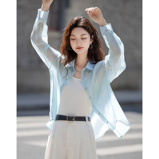 Demana Letter Party Spring and Autumn Dopamine Lyocell Gradient Print Lapel Shirt Light Shirt Women's Top