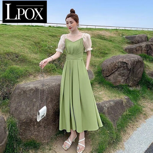 Lpox-Kleid Sommer Frauen 2025 neues Kleid mit kurzärärmern