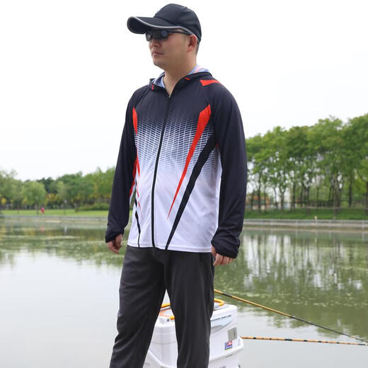 Outdoor fishing sun protection suit summer thin plaid ice silk breathable quick-drying anti-UV custom fishing suit 002 white top XL suitable for 130-150Jin Jin equals 0.5 kg