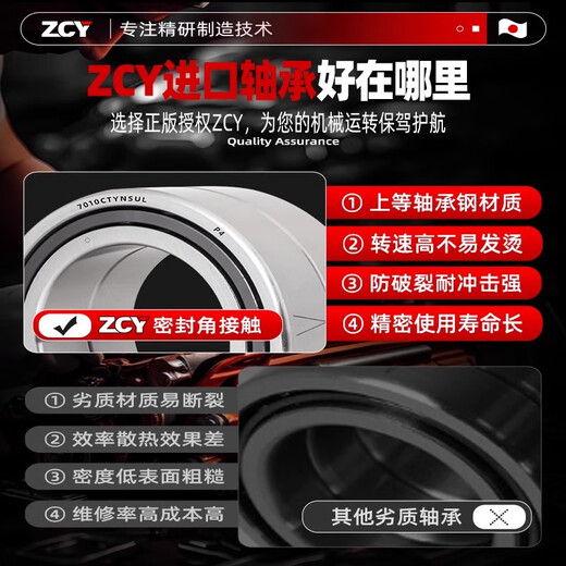 日本进口角接触轴承7006 7007 7008 7009 7010 7011 7012 7013 C 7010C/P5单个万能【50*80*16】