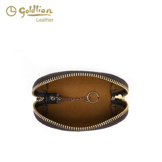 金利来（Goldlion）【新品】时尚印花手拿包女2025新款零钱包短款钱士迷你钥匙包潮 啡色