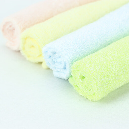 Jialiya Bamboo Fiber Small Towel Soft Children and Baby Wipe Hands and Face Small Square Towel to Absorb Sweat and Drool 6198 Pink 23x23cm