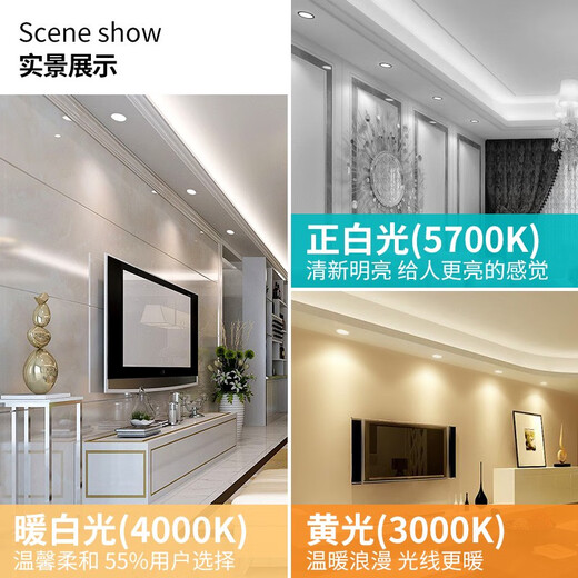 
Less (NVC) Less lighting LED downlight thin round NLED91925 9193 9194 9195 9196 9198 Circular 919412w yellow light