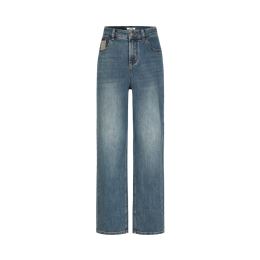 Jiuzi (JUZUI) shopping mall same retro Japanese micro wide-leg jeans women's summer style JWEX12108 Huahu Blue XS