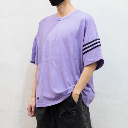 阿迪达斯 （adidas）三叶草短袖男士夏季户外跑步透气休闲圆领健身训练运动服T恤 HR3291 L