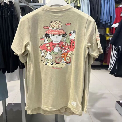 阿迪达斯 （adidas）青少年短袖男女25夏季卡通图案印花圆领宽松针织透气上衣学生上衣 HC9742 2XL