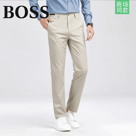 BOSS夏季新款天丝高档休闲西裤商务男装百搭抗皱裤子 9892实体-天丝黑色 29 适合90-110斤