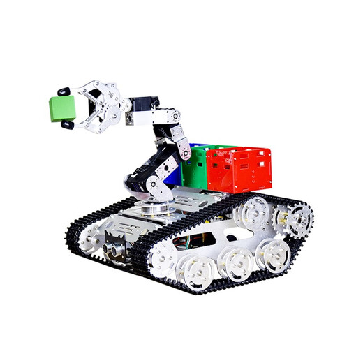 Lingxi Technology Intelligent Tracking and Obstacle Avoidance Competition Crawler Vehicle Robot Tracking Car Open Source 6 Degrees of Freedom Robotic Arm DIY Kit K2 Chassis Vehicle Bus Version Handle/Mobile Phone Control Arduino