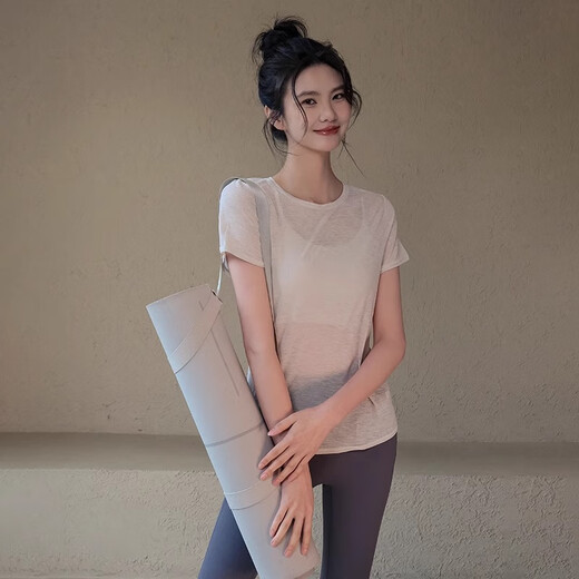 Top de ropa de yoga ACKDCS para mujeres huecas de espalda delgada deportes transpirable camiseta de manga corta profesional pilates fitness ropa verano