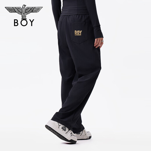 BOY LONDON春夏男女同款抑菌高街黑色休闲潮牌针织长裤N15902 黑色 S