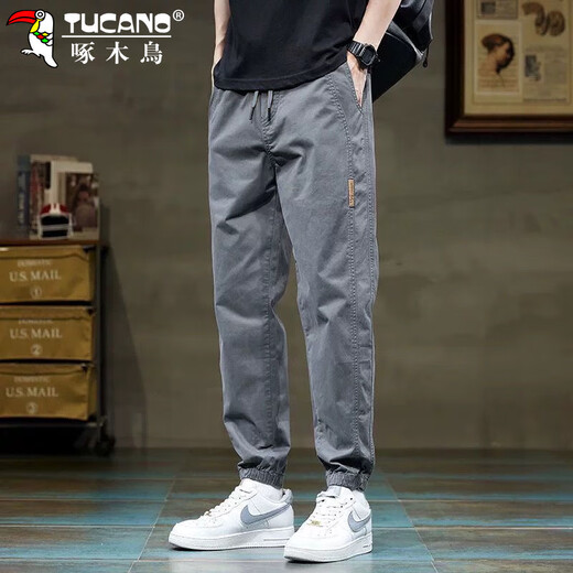 
Woodpecker (TUCANO) pants men's casual pants men's spring and summer tying work pants loose trendy sports men's pants Khaki XL