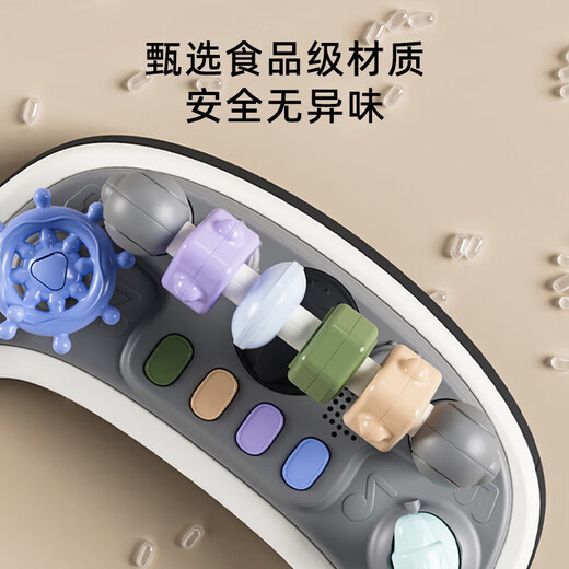 OENY婴儿学步车助步车防o型腿2024新款多功能6-18个月宝宝手推防侧翻 云母灰+餐盘+音乐+推+遮阳棚 多功能学步助步周岁生日礼物