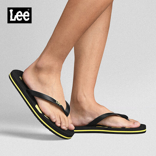 LEE FLIP FLOPS Zapatos para hombres para el verano Nuevas zapatillas deportivas transpirables para hombres Sandalias de playa anti-Slip Beach Men Black 41 (255 mm)