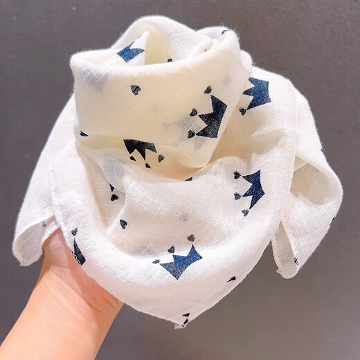 
Autumn and winter thin baby scarf for women in spring and autumn girls square scarf cute baby scarf with skin-friendly versatile silk scarf 3# star square scarf white