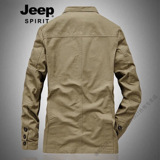 Jeep Spirit Suit's Men's Spring Casual Veste Cotton Pure Veste de costume en vrac pour hommes Mid-Longle Top 2022 Nouveau Military Green XL