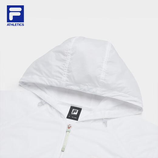 FILA official women's woven jacket 2025 autumn new fitness sports simple loose hooded top Jade white-WT M 165/84A/M