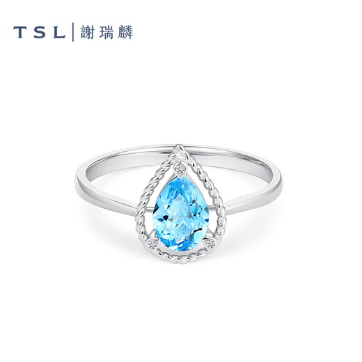 Xie Ruilin (TSL) geometric charm crystal series semi-precious stone water drop love ring for girls 63894-63896 63894 water drop No. 13 circle