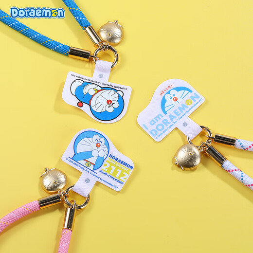 ROCK Doraemon mobile phone lanyard wrist style short braided anti-theft and anti-lost artifact anti-fall portable durable high-end cute cartoon men and women wrist rope classic half face