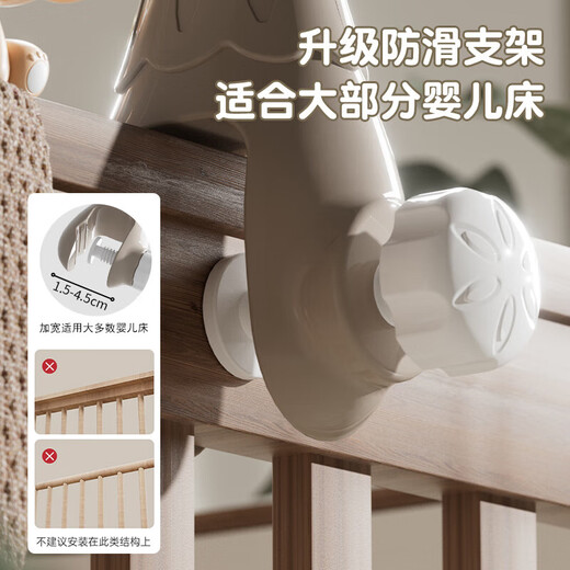 Ibezhi Bedbell Baby Toy 0-6 Months Bedside Rattle Newborn Baby Rotating Newborn Meeting Gift Pendant Gray-Remote Control-Projection-Gift Box-Charging Set 0-3 Months 0-1 Years Old Bed Pendant Hanging Bell