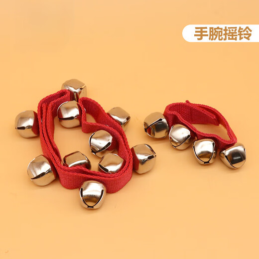 Shisheng orff instrumento de percusión campana de muñeca baby kindergarten dance de baile de niños manecilla de la mano del pie campanilla manecilla de la mano la educación temprana ayudas de la muñeca roja pareja