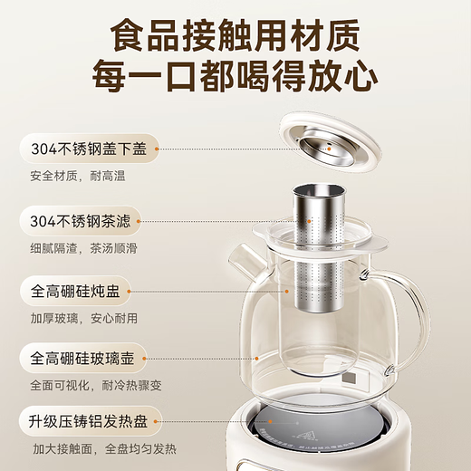 LOTOR Laiduo health pot, teapot, office health pot, kettle, constant temperature pot, health pot, glass multi-function teapot, government subsidy D12Q filter cartridge stew pot
