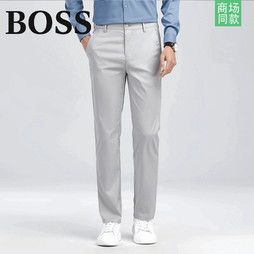 BOSS夏季新款天丝高档休闲西裤商务男装百搭抗皱裤子 9892实体-天丝黑色 29 适合90-110斤
