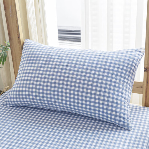 Sábanas de ropa de cama de algodón de lavado de la unidad tri-polar, cubiertas de colchas, cubiertas de colchas, cubiertas de colchas, juegos de seis piezas TP2691 estilo azul de la cuadrícula pequeña (cubiertas de edredones, 150*200 cm) adecuados para camas de 0.9m
