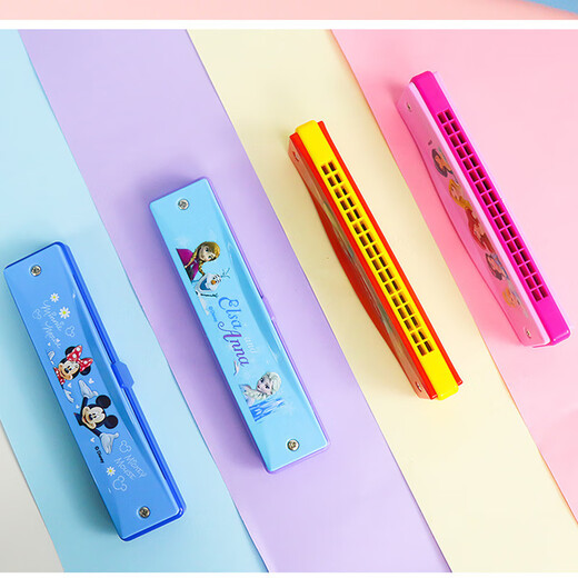 Disney children's harmonica beginners 16-hole polyphonic organ 24 special blowing instruments for girls toys 10-hole blues harmonica - ice and snow 2 (piano box + teaching