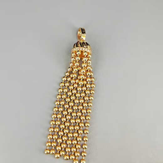 Feiyu Orange trendy Italian style 18K gold tassel pendant buckle stackable versatile pendant fashion Ins style pendant 7.19g