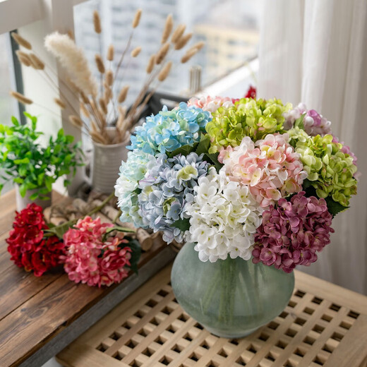 仿真花绣球ins家庭装饰婚庆手捧花路引花墙假花 浅蓝