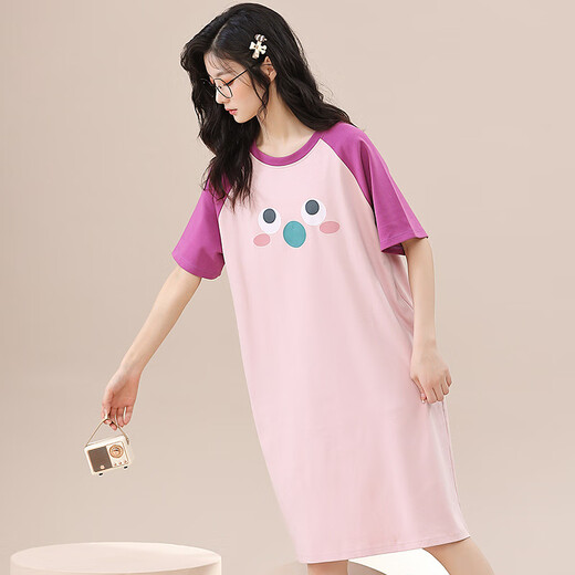 Lexi Beiluo cotton short-sleeved nightgown ladies summer home furnishing Developer cartoon set H702 180 170(XL)