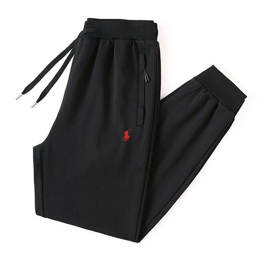 POLO SPORT American Ralph Lauren 2025 spring new style horse logo embroidered pure cotton loose casual pants large size legged trousers black/straight 3XL