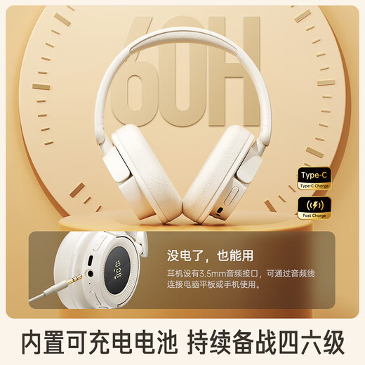 IKF FM Level 4 and 6 Listening Headphones FM Exam Special English Level 4 Headphones Head-Mounted Wireless Professional Level 4 and Level 8 46 Campus Broadcast Radio Rechargeable Ear Returns Yunyan White