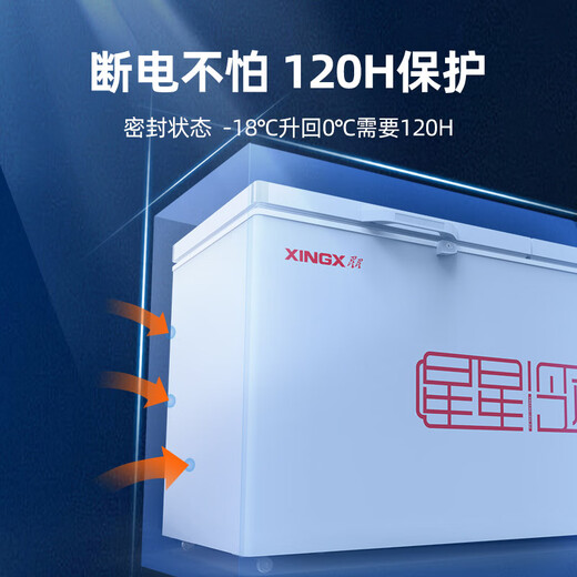星星（XINGX）冰柜商用大容量冷柜500升以上冷藏冷冻两用冰柜双开门卧式冰箱雪糕柜超市便利店商用冰柜 2.5米975升丨-30℃除霜1级能效1098GE