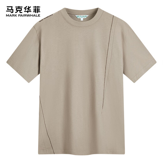 马克华菲【7A抑菌+防螨凉感】短袖T恤男25夏季字母刺绣清爽透气圆领T恤衫 701卡其 M