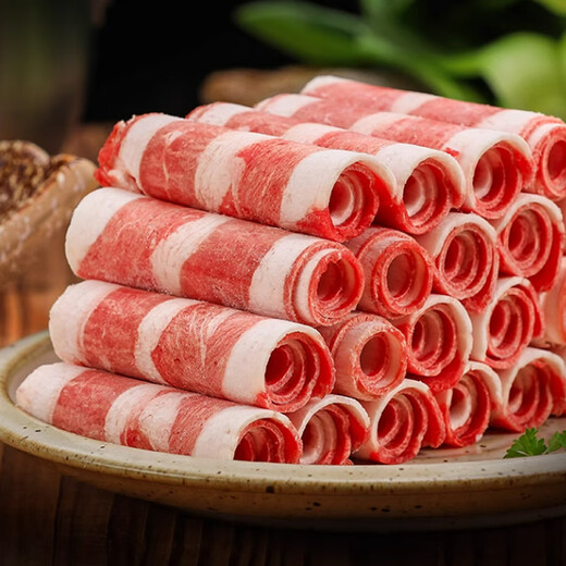 Yisai Domestic Ox Raw Cut Fat Beef Roll Beef Roll 2Jin Jin is equal to 0.5kg Grain-fed Halal Beef Hot Pot Ingredients