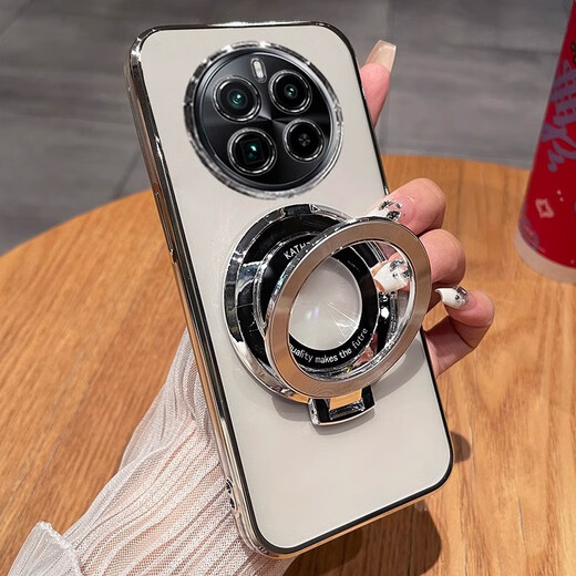 
Fushun She is suitable for real me gt5pro mobile phone case realme GT5por transparent protection silicone case RMX3888 full cover anti-fall oppogt ultra-thin oppo men and women high-end sense [cool black] transparent electroplating *CD pattern bracket realme real me GT5 Pro