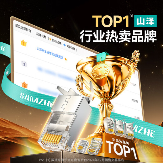 Shanze Category 6e crystal head Category 6e 10G network cable connector 50U gold-plated RJ45 network connector CAT6A two-piece shielded crystal head 10 pieces WJ6A010U