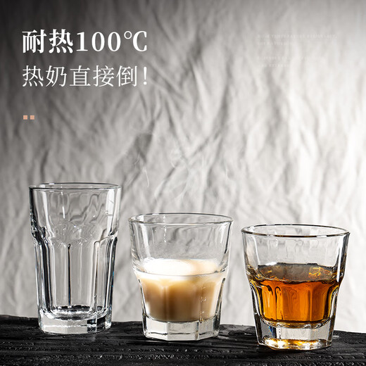 拓进德国进口品质玻璃杯加厚餐厅喝水杯子耐高温透明八角杯啤酒杯奶茶 透明15256--装_高杯 473ml 1只