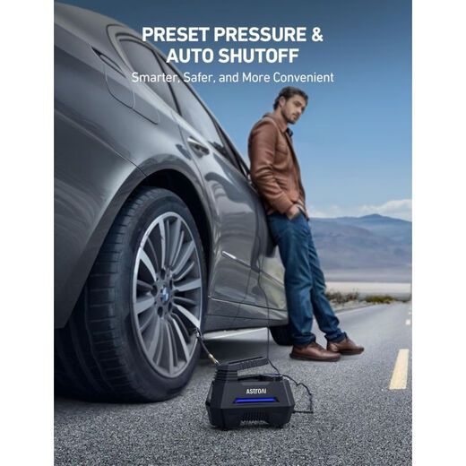 ASTROAI tire air pump inflator portable air compressor emergency suitable for car tires CZK-3631 Yellow large size