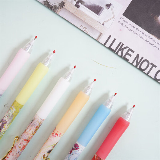 MPPMCK Tianguan Blessing New Blind Box Pen Creative Creative Cartoon Ins High-Precision Press Neutral Pen Rapidement Dry Black Eau X-6174 Time Agent Blind Box Box Random 6 0,5 mm 0,5 mm x Single
