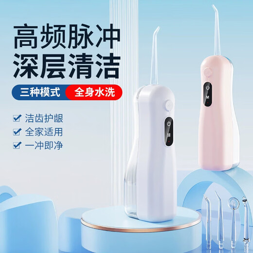 [1349 personas recolectan] Dispositivo de lavado de dientes Hogar portátil USB Cleaner de dientes de diente de agua de agua ortodoncia Dientes de limpieza Adultos Adultos Estudiante Estudiante Rosa 4 Boquillas [Versión de lujo]
