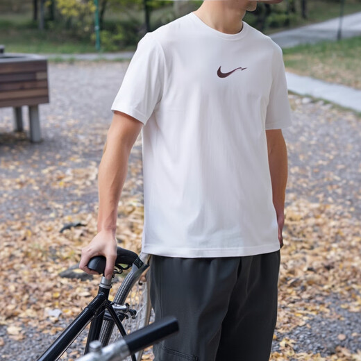 耐克（NIKE）篮球短袖速干运动装男薄款透气跑步T恤夏季新款防晒上衣 白色HV4882-100 XL