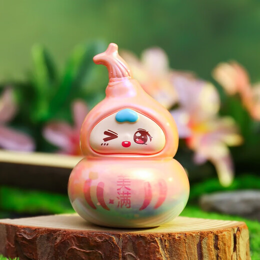 Monkey Happy Little Gourd Good Luck Happy Fulu Fulu Being Box Toys Doll Boy and Girl Children's Day adornos para enviar amigos Regalos de cumpleaños Xiaofulu-Small [Box único envío aleatorio]